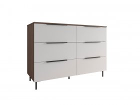 Комод 1300 Роза (орех франклин карамельный/бежевый скин) в Ярково - yarkovo.mebel-nsk.ru | фото