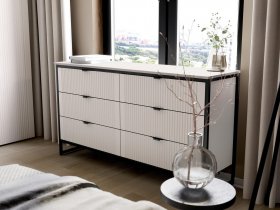 Комод 6 ящиков Нора (персидский жемчуг) в Ярково - yarkovo.mebel-nsk.ru | фото