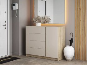 Комод Бостон  КМ-001 (дуб крафт серый/кашемир) в Ярково - yarkovo.mebel-nsk.ru | фото