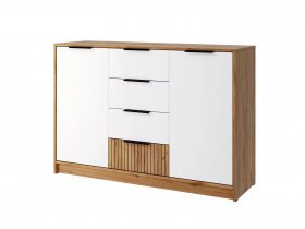 Комод КМ-002 Ивис (дуб крафт золотой/белый) в Ярково - yarkovo.mebel-nsk.ru | фото