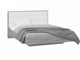 Кровать двуспальная 1,6 м «Миранда» Тип 1 (Дуб Гамильтон/Белый глянец) в Ярково - yarkovo.mebel-nsk.ru | фото