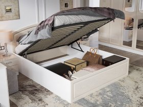Кровать двуспальная 1,6 м Венеция КРМП-160 с подъемным механизмом в Ярково - yarkovo.mebel-nsk.ru | фото