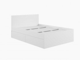 Кровать двуспальная с ящиками 1,4м Мадера-М1400 (белый) в Ярково - yarkovo.mebel-nsk.ru | фото