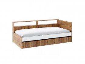 Кровать односпальная 0,9м КР-001 Ивис (дуб крафт золотой/белый) в Ярково - yarkovo.mebel-nsk.ru | фото