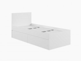 Кровать односпальная с ящиками 0,9м Мадера-М900 (белый) в Ярково - yarkovo.mebel-nsk.ru | фото