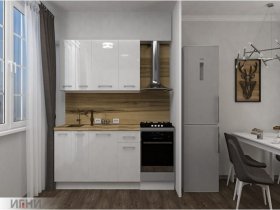 Кухонный гарнитур МДФ Выгодно и точка 1,5 м (белый глянец) в Ярково - yarkovo.mebel-nsk.ru | фото