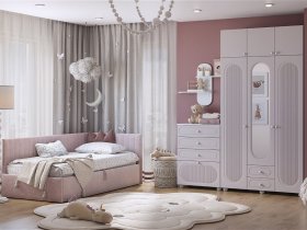 Модульная детская Милана (белое дерево/сакура) в Ярково - yarkovo.mebel-nsk.ru | фото