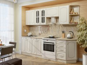 Модульная кухня Классика-1 (дуб молочный) в Ярково - yarkovo.mebel-nsk.ru | фото