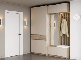 Модульная прихожая Бостон (дуб крафт серый/кашемир) в Ярково - yarkovo.mebel-nsk.ru | фото