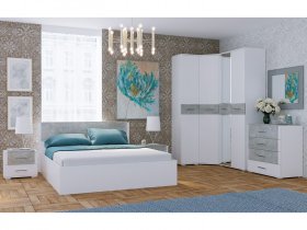 Модульная спальня Бьянка (белый/бетон) в Ярково - yarkovo.mebel-nsk.ru | фото