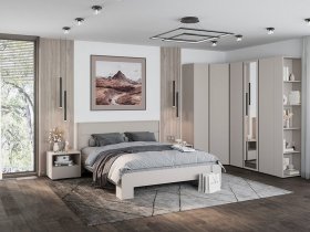 Модульная спальня Люмо (кашемир) в Ярково - yarkovo.mebel-nsk.ru | фото