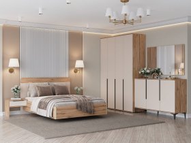 Модульная спальня Сицилия (дуб альпийский/тефия) в Ярково - yarkovo.mebel-nsk.ru | фото