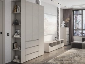 Модульная стенка Люмо (кашемир) в Ярково - yarkovo.mebel-nsk.ru | фото