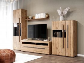 Модульная стенка Ницца (дуб вотан) в Ярково - yarkovo.mebel-nsk.ru | фото
