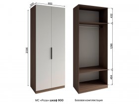Шкаф 900 Роза (орех франклин карамельный/бежевый скин) в Ярково - yarkovo.mebel-nsk.ru | фото