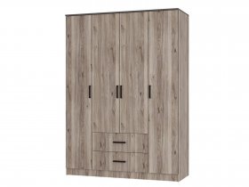 Шкаф четырехстворчатый Титан (дуб смоки) в Ярково - yarkovo.mebel-nsk.ru | фото