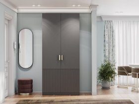 Шкаф двухстворчатый Эккервуд (Нью) (графит) в Ярково - yarkovo.mebel-nsk.ru | фото