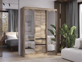Шкаф-купе ШКК-06 Энигма (венге/дуб каньон) в Ярково - yarkovo.mebel-nsk.ru | фото