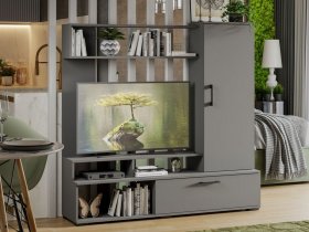 Стенка «Сиена» (графит серый) в Ярково - yarkovo.mebel-nsk.ru | фото