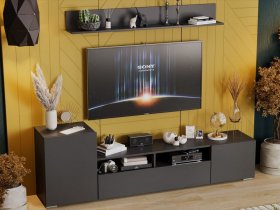 Стенка «Сильвия» (графит серый) в Ярково - yarkovo.mebel-nsk.ru | фото