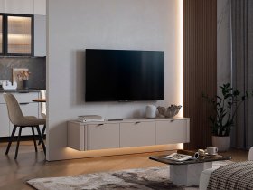 Тумба 2 Рич (кашемир/фрапучино матовый/черный) в Ярково - yarkovo.mebel-nsk.ru | фото
